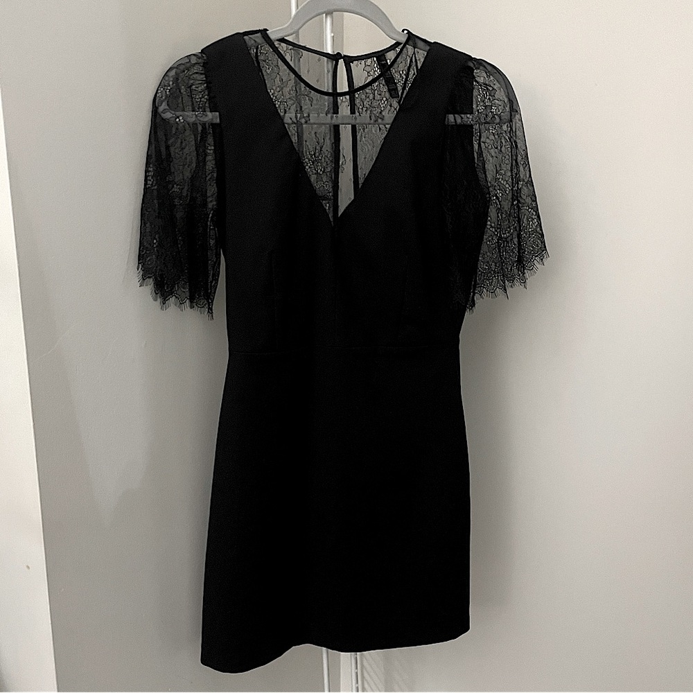 Zara Little Black Dress with Lace Sleeves